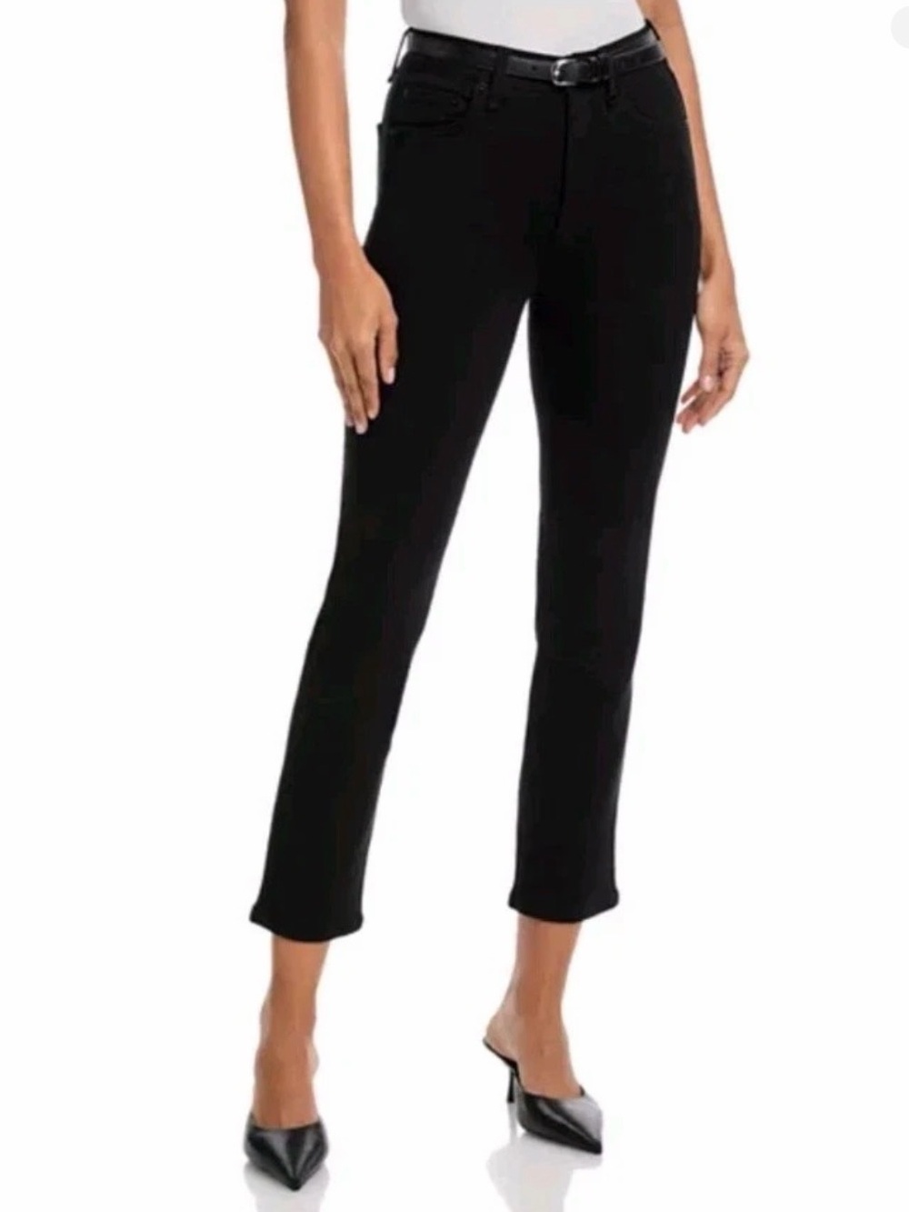 NWT Rag & Bone The Flexi Wren High Rise Ankle Slim No Fade Black Jean Sz 27 $238
